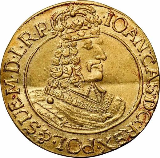 Аверс монеты - 2 дуката 1667 года HDL "Торунь" - цена золотой монеты - Польша, Ян II Казимир