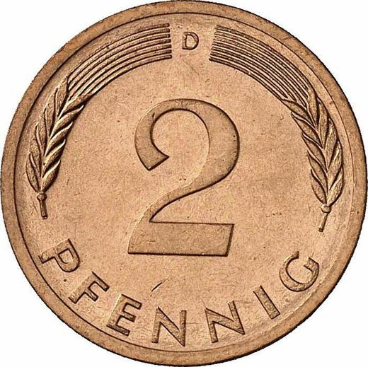 Аверс монеты - 2 пфеннига 1976 года D - цена  монеты - Германия, ФРГ