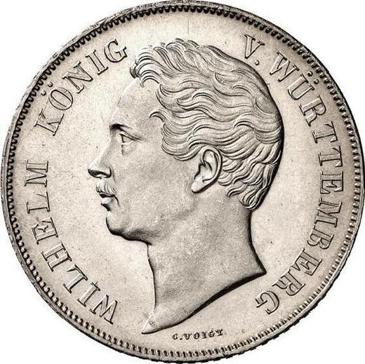 Awers monety - 2 guldeny 1851 - cena srebrnej monety - Wirtembergia, Wilhelm I