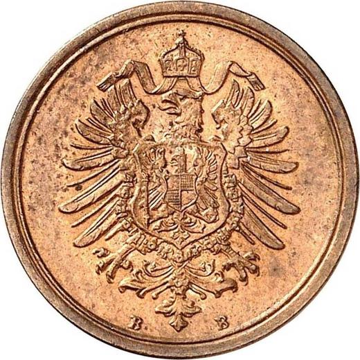 Reverso 1 Pfennig 1876 B "Tipo 1873-1889" - valor de la moneda  - Alemania, Imperio alemán