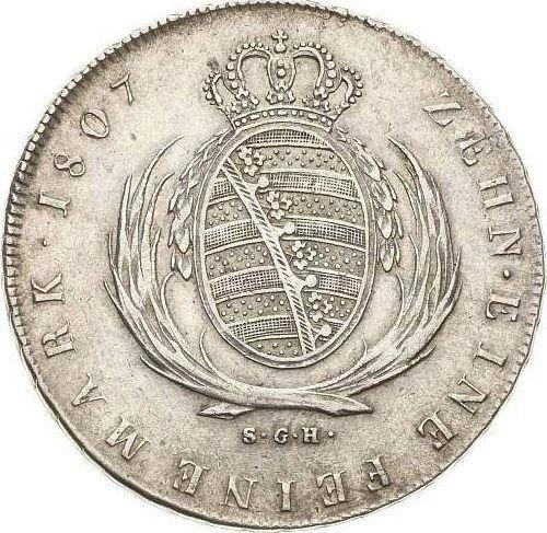 Реверс монеты - Талер 1807 года S.G.H. - цена серебряной монеты - Саксония, Фридрих Август I