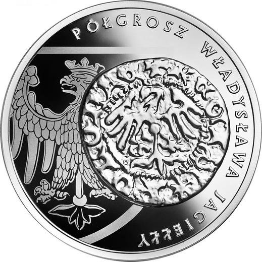 Reverso 20 eslotis 2015 MW "Medio grosz de Vladislao II Jagellón" - valor de la moneda de plata - Polonia, República moderna
