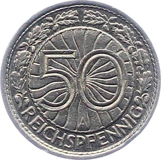 Reverso 50 Reichspfennigs 1930 A - valor de la moneda  - Alemania, República de Weimar