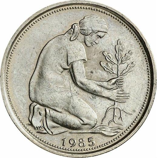 Rewers monety - 50 fenigów 1985 D - cena  monety - Niemcy, RFN