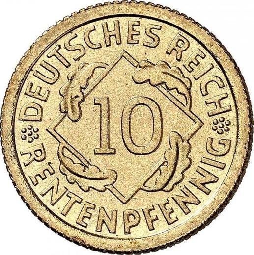 Awers monety - 10 rentenpfennig 1925 F - cena  monety - Niemcy, Republika Weimarska