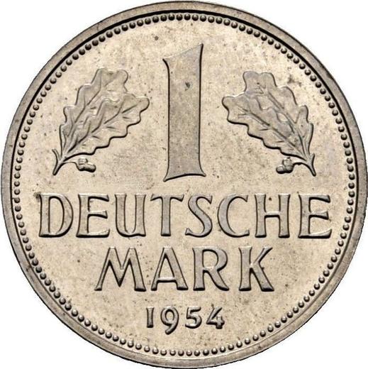 Anverso 1 marco 1954 J - valor de la moneda  - Alemania, RFA