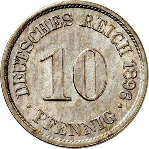 Anverso 10 Pfennige 1896 A "Tipo 1890-1916" - valor de la moneda  - Alemania, Imperio alemán