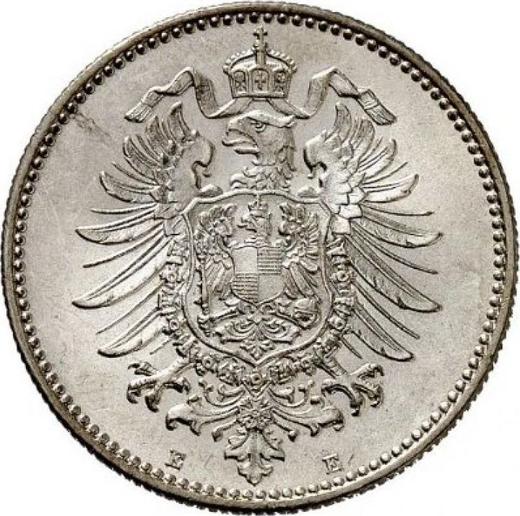 Reverso 1 marco 1878 E "Tipo 1873-1887" - valor de la moneda de plata - Alemania, Imperio alemán