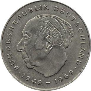 Awers monety - 2 marki 1979 D "Theodor Heuss" - cena  monety - Niemcy, RFN