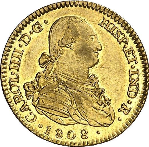 Awers monety - 2 escudo 1808 M AI - cena złotej monety - Hiszpania, Karol IV