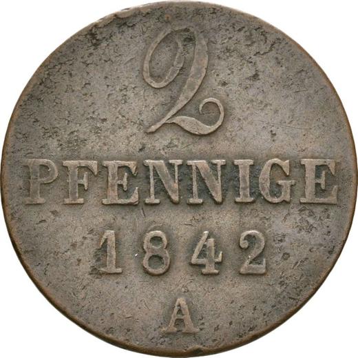 Rewers monety - 2 fenigi 1842 A - cena  monety - Hanower, Ernest August I