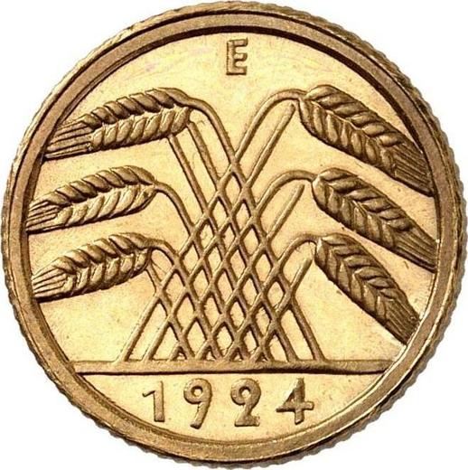 Reverso 5 Rentenpfennigs 1924 E - valor de la moneda  - Alemania, República de Weimar