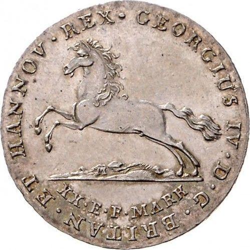 Anverso 16 Gutegroschen 1822 "Tipo 1822-1830" - valor de la moneda de plata - Hannover, Jorge IV