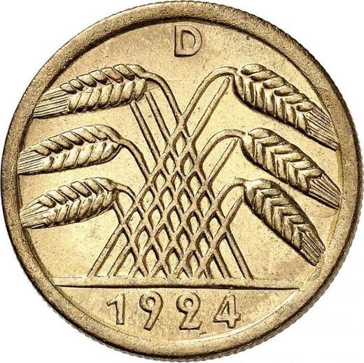 Reverse 50 Rentenpfennig 1924 D -  Coin Value - Germany, Weimar Republic