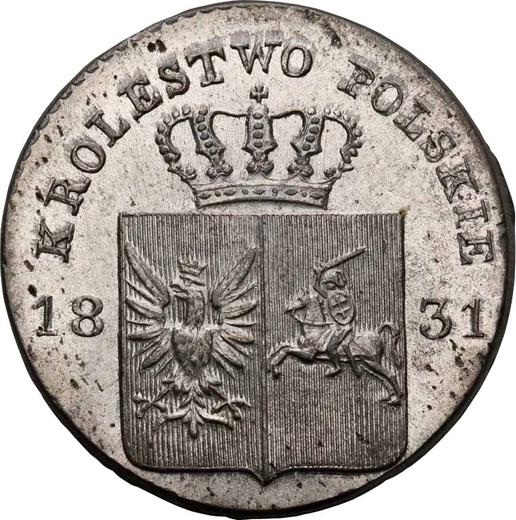 Anverso 10 groszy 1831 KG "Levantamiento de Noviembre" Pies de águila son rectas - valor de la moneda de plata - Polonia, Zarato de Polonia
