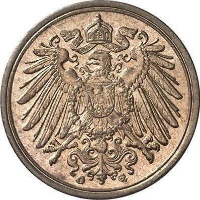 Reverso 1 Pfennig 1897 G "Tipo 1890-1916" - valor de la moneda  - Alemania, Imperio alemán