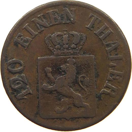 Аверс монеты - 3 геллера 1849 года - цена  монеты - Гессен-Кассель, Фридрих Вильгельм I