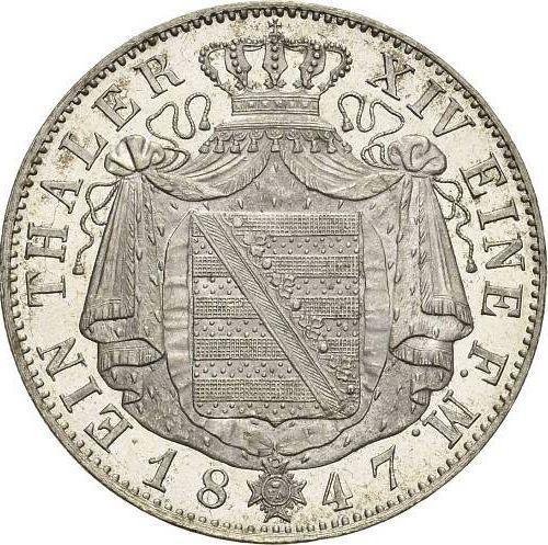 Reverse Thaler 1847 F - Silver Coin Value - Saxony-Albertine, Frederick Augustus II