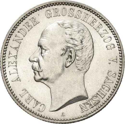 Аверс монеты - 2 марки 1892 года A "Саксен-Веймар-Эйзенах" - цена серебряной монеты - Германия, Германская Империя