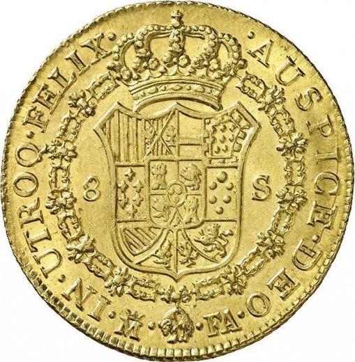 Реверс монеты - 8 эскудо 1805 года M FA - цена золотой монеты - Испания, Карл IV