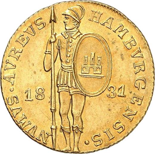 Аверс монеты - Дукат 1831 года - цена  монеты - Гамбург, Вольный город