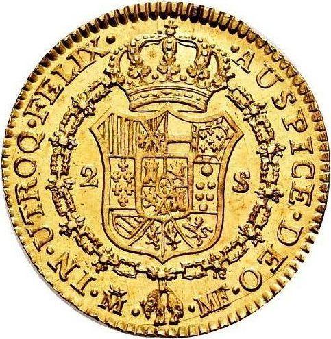 Reverse 2 Escudos 1797 M MF - Gold Coin Value - Spain, Charles IV