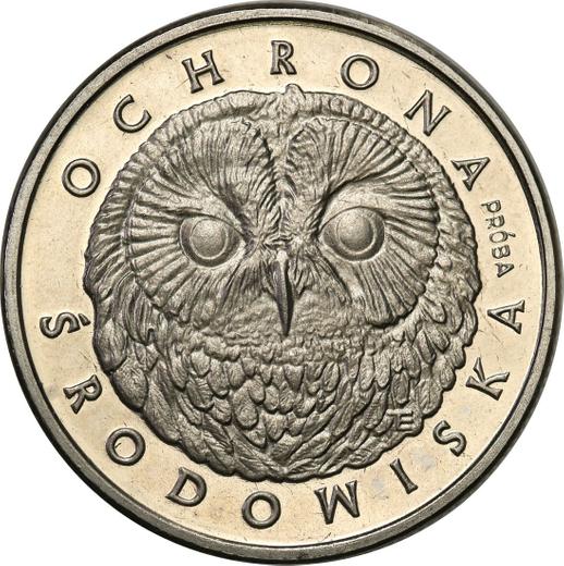 Реверс монеты - Пробные 200 злотых 1986 года MW ET "Сова" Никель - цена  монеты - Польша, Народная Республика