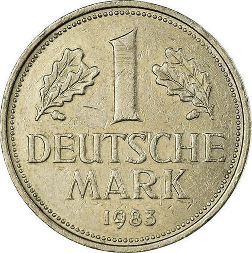 Anverso 1 marco 1983 D - valor de la moneda  - Alemania, RFA