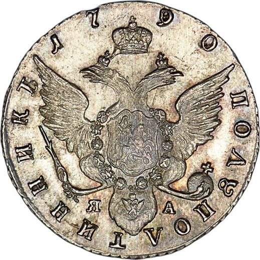 Reverso Polupoltinnik 1790 СПБ ЯА Reacuñación - valor de la moneda de plata - Rusia, Catalina II