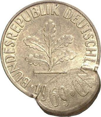 Реверс монеты - 10 пфеннигов 1950-2001 года Смещение штемпеля - цена  монеты - Германия, ФРГ