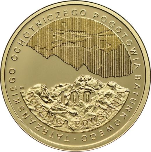 Reverso 100 eslotis 2009 MW KK "100 aniversario de la fundación del Servicio de Rescates de Tatra (TOPR)" - valor de la moneda de oro - Polonia, República moderna