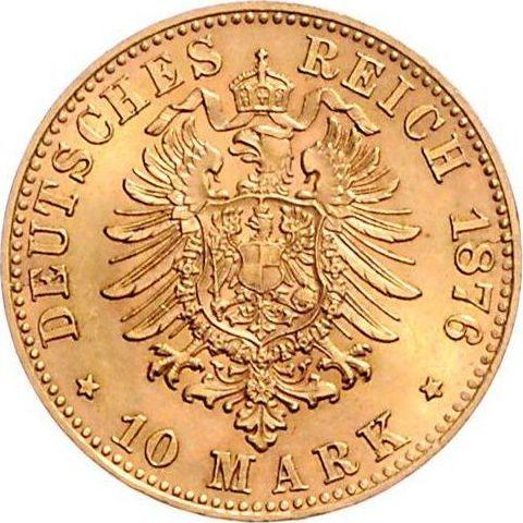 Reverso 10 marcos 1876 F "Würtenberg" - valor de la moneda de oro - Alemania, Imperio alemán
