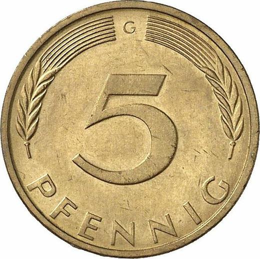 Obverse 5 Pfennig 1973 G -  Coin Value - Germany, FRG