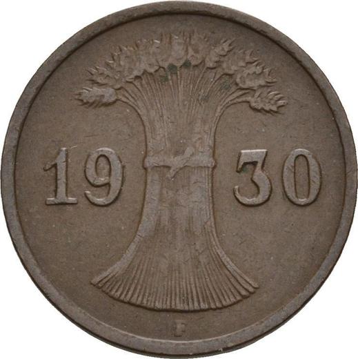 Reverse 1 Reichspfennig 1930 F - Germany, Weimar Republic