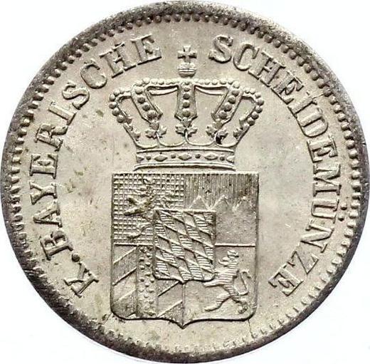 Awers monety - 1 krajcar 1868 - cena srebrnej monety - Bawaria, Ludwik II
