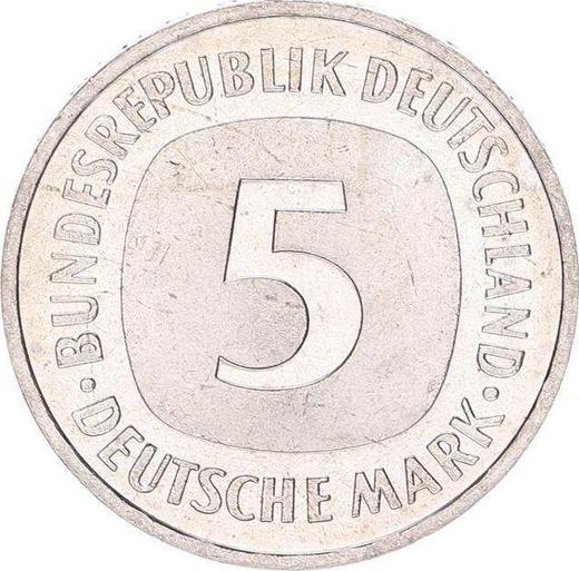 Obverse 5 Mark 1992 F -  Coin Value - Germany, FRG