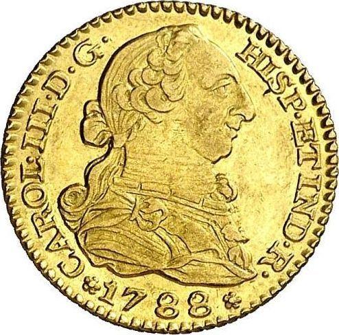 Аверс монеты - 1 эскудо 1788 года M DV - цена золотой монеты - Испания, Карл III