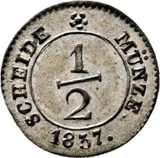 Rewers monety - 1/2 krajcara 1837 "Typ 1824-1837" - cena srebrnej monety - Wirtembergia, Wilhelm I