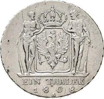 Rewers monety - Talar 1808 A - cena srebrnej monety - Prusy, Fryderyk Wilhelm III