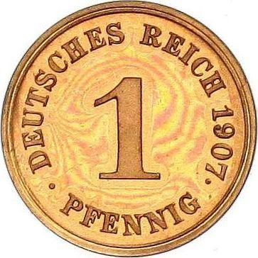 Obverse 1 Pfennig 1907 G "Type 1890-1916" -  Coin Value - Germany, German Empire