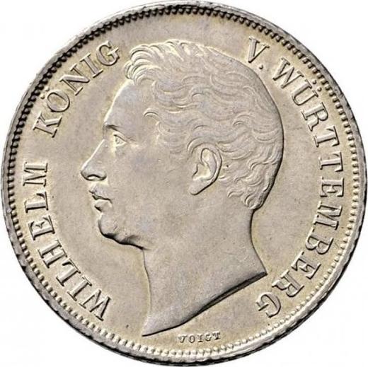 Anverso 1 florín 1843 - valor de la moneda de plata - Wurtemberg, Guillermo I