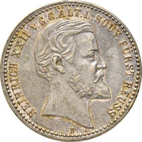 Obverse 2 Mark 1877 B "Reuss-Greitz" One-sided strike - Silver Coin Value - Germany, German Empire