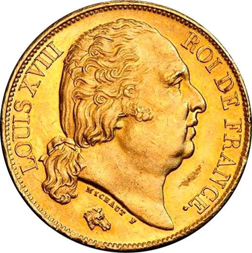 Obverse 20 Francs 1817 A "Type 1816-1824" Paris - France, Louis XVIII