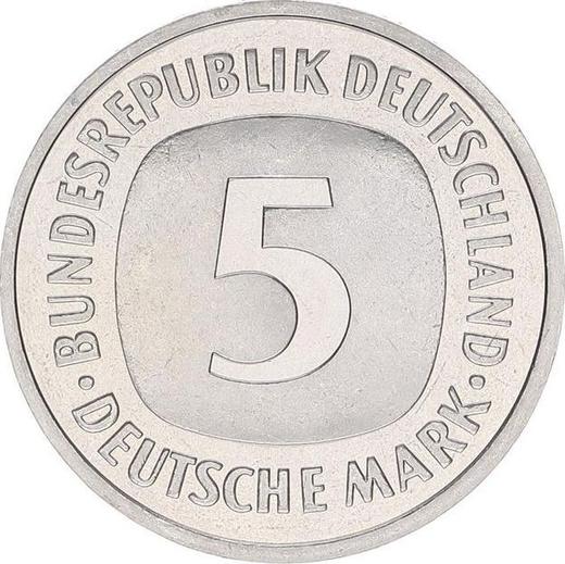 Awers monety - 5 marek 1996 D - cena  monety - Niemcy, RFN