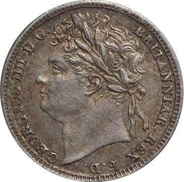 Аверс монеты - Пенни 1823 года "Монди" - цена серебряной монеты - Великобритания, Георг IV