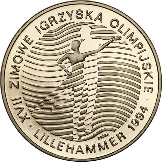 Reverso Pruebas 300000 eslotis 1993 MW ET "Juegos de la XVII Olimpiada de Lillehammer 1994" Níquel - valor de la moneda  - Polonia, República moderna