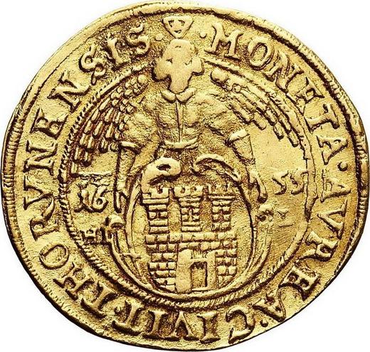 Реверс монеты - Дукат 1655 года HIL "Торунь" - цена золотой монеты - Польша, Ян II Казимир