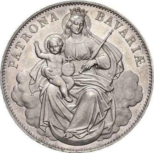 Reverso Tálero Sin fecha (1865) "Madonna" - valor de la moneda de plata - Baviera, Luis II de Baviera