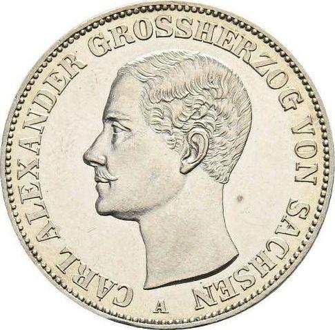 Awers monety - Talar 1870 A - cena srebrnej monety - Saksonia-Weimar-Eisenach, Karol Aleksander