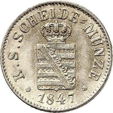 Аверс монеты - 1 новый грош 1847 года F - цена серебряной монеты - Саксония-Альбертина, Фридрих Август II